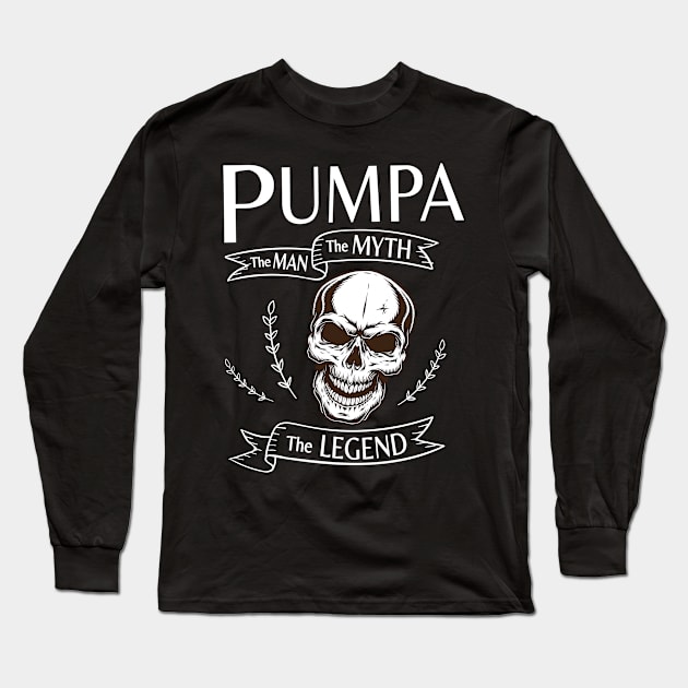 Pumpa The Man The Myth The Legend Happy Father Halloween Day Skeleton Lover Fans Long Sleeve T-Shirt by joandraelliot